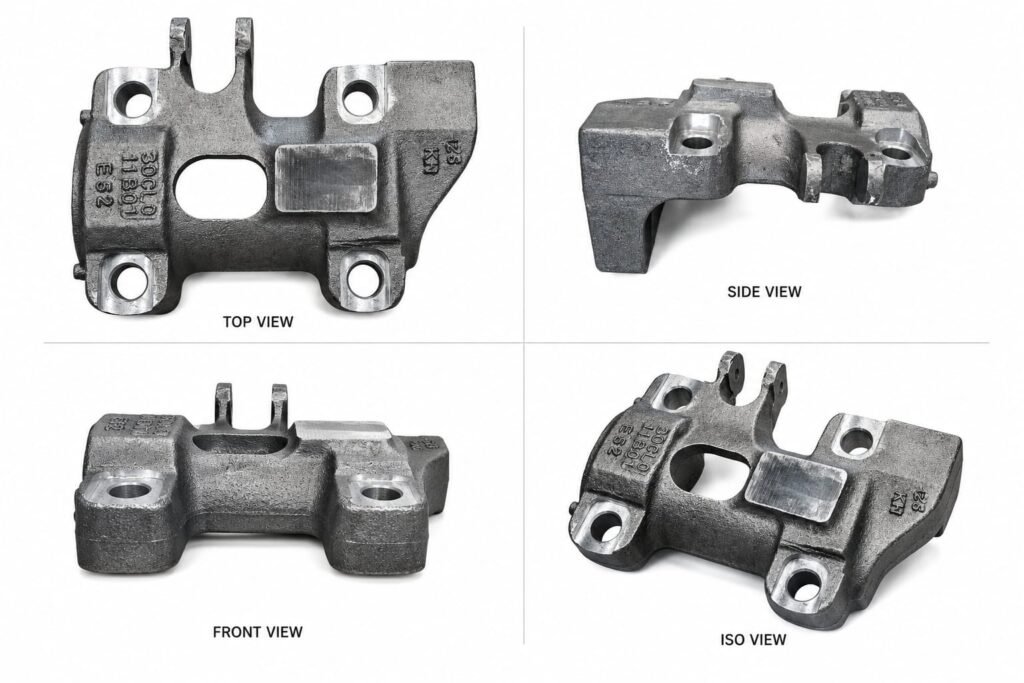 AXLE UPPER CLAMP WITH BRAKE MOUNT MACHINING RH